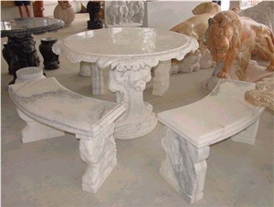 Granite Garden Table and Bench
