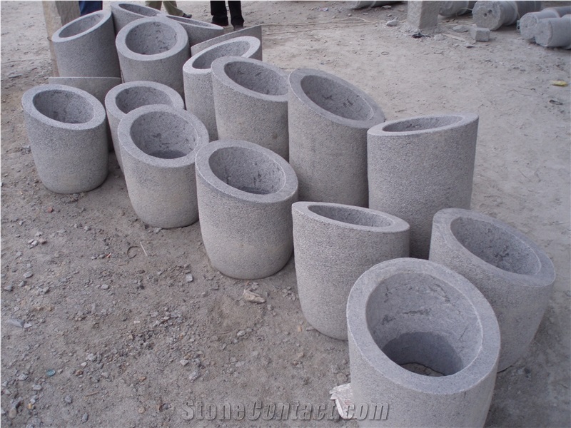 Grey G603 Granite Garden Flower Pot