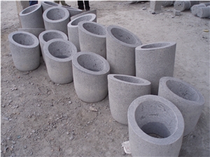 Grey G603 Granite Garden Flower Pot
