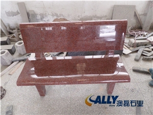 Indian Red Granite Park Bench, Indian Red Granite Memorial Bench, Indian Red Granite Monument.Indian Red Granite Memorial Stone