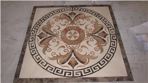 Waterjet Medallions/Marble Waterjet Medallions, Beige Marble Waterjet Medallions