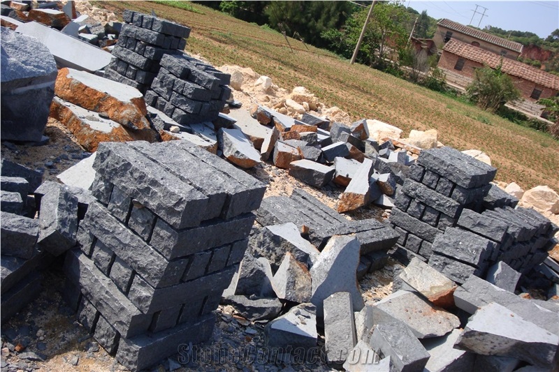 Zhangpu Black Basalt Kerbstone, Putian Black,G 640,Impala China,Sesame Black Kerbstone,Cubestone Kerbs,Road Stone in Natural Split