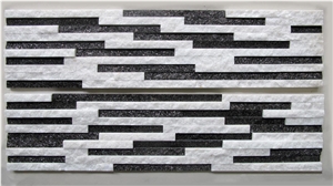 Black White Mixed Color Wall Cladding Stone Stacked Stone Veneer Ledge Stone