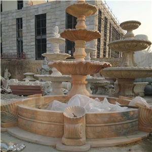 China Marble Fountains, Wanxia Red Pink Marble Fountain
