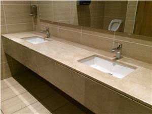 Botticino Royal Marble Hotel Vanity Top, Beige Marble Turkey Bath Top