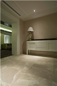 Cream Karaman Marble Hotel Project, Floor Application, Polished, Beige Marble Turkey Flooring Tiles