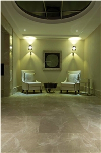 Cream Karaman Marble Hotel Project, Floor Application, Polished, Beige Marble Turkey Flooring Tiles