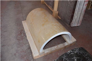 Perlato Giallo Marble Polished Column, Beige Marble Turkey Columns
