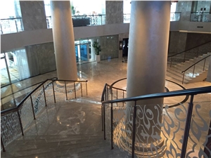 Polished Cream Karaman Marble Staircase