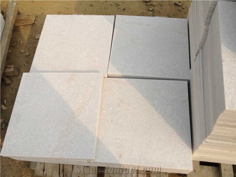 30*30*2cm Flamed Bullnose White Quartzite Pool Coping, Swimming Pool Coping