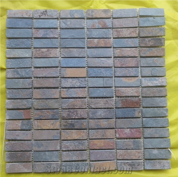 Cheap Natural Finish Slate Mosaic for Film Decoration