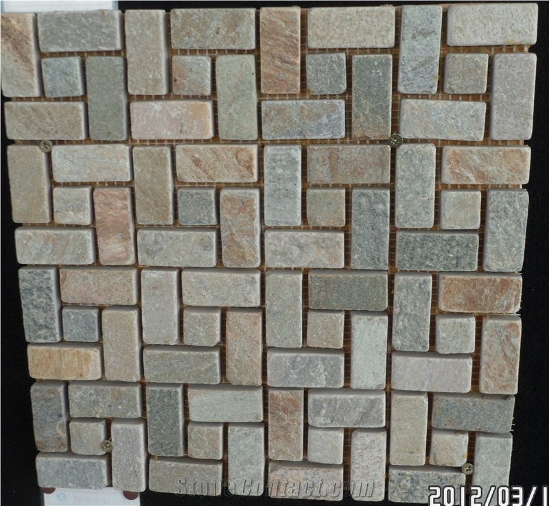Yellow Slate Mosaic for Floor & Wall China Yellow Slate