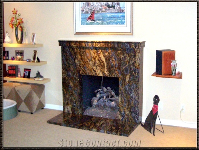 Purple Dunes Granite Fireplace