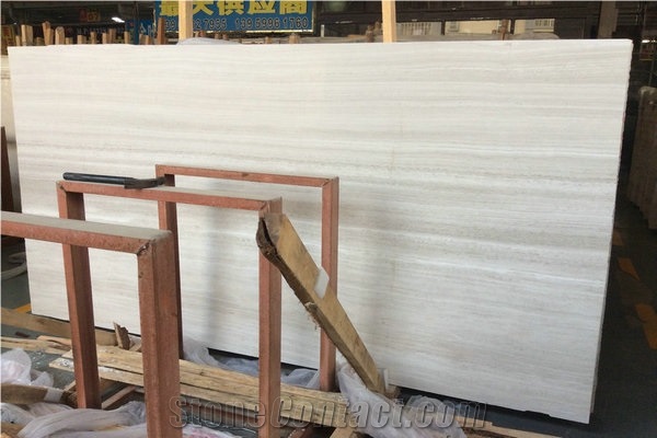 White Serpeggiante White Wooden Marble Slabs & Tiles, China White Marble