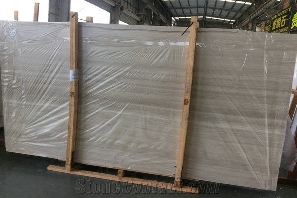 White Serpeggiante White Wooden Marble Slabs & Tiles, China White Marble