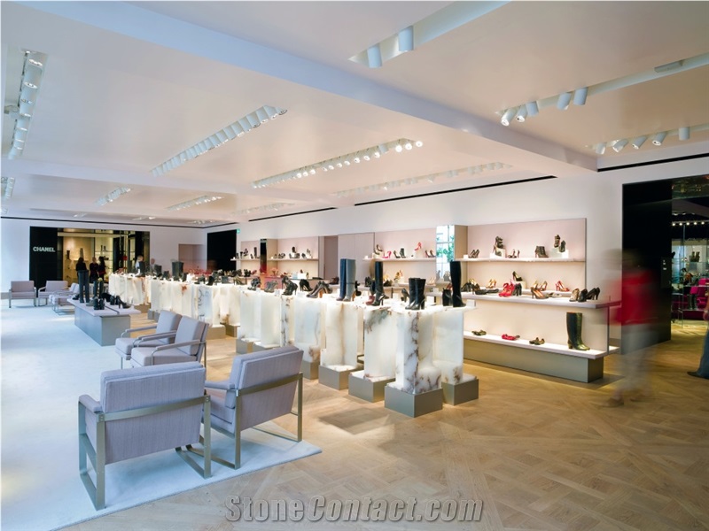 Persian White Alabaster Shoe Galleries Plinths