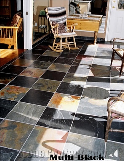 Multicolor- Black Slate Mix Floor Application