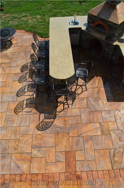 Rainbow Sandstone Patio Pavement