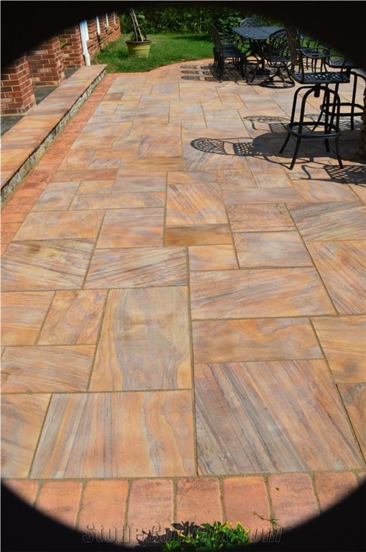 Rainbow Sandstone Patio Pavement