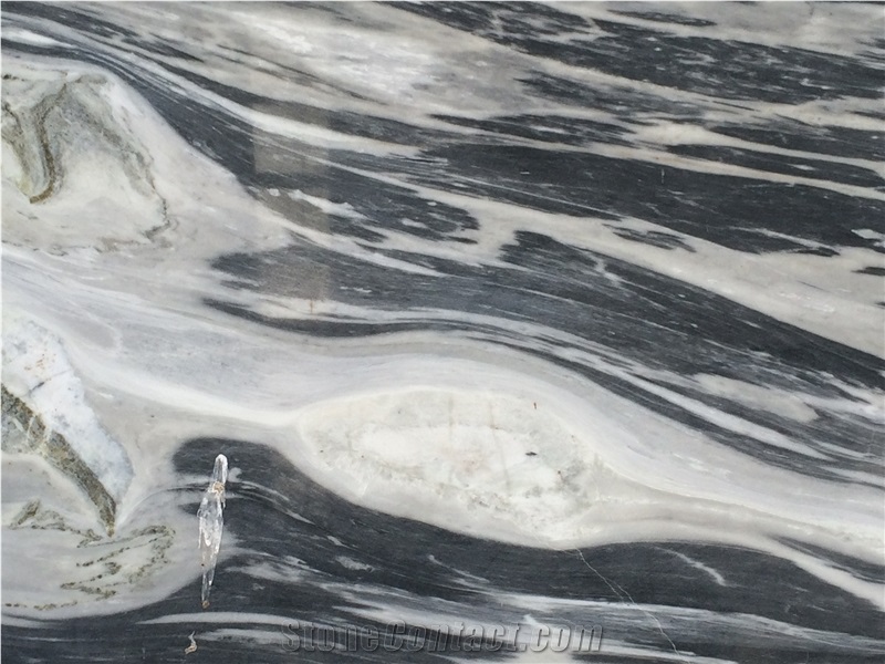 China Dark Ink Marble Tiles & Slabs, Crystal Ink Marble Glassy Wall Covering & Flooring