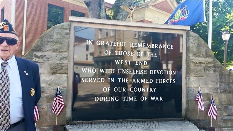 Black Granite Veterans Sign