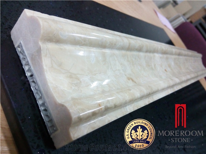 Chinese Manufacture Latte Beige Marble Bullnose Molding ,Border Decos for Wall