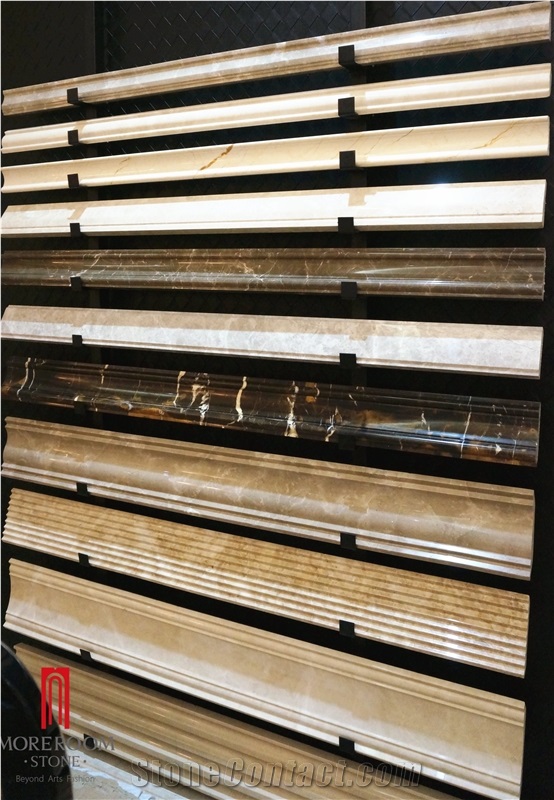 Chinese Manufacture Latte Beige Marble Bullnose Molding ,Border Decos for Wall