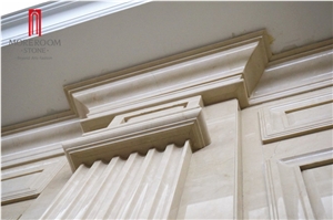Chinese Manufacture Latte Beige Marble Bullnose Molding ,Border Decos for Wall