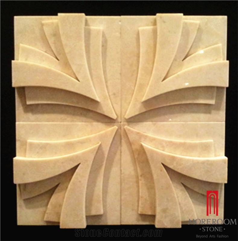 Cnc 3d Marble Wall Panel for Villa Design