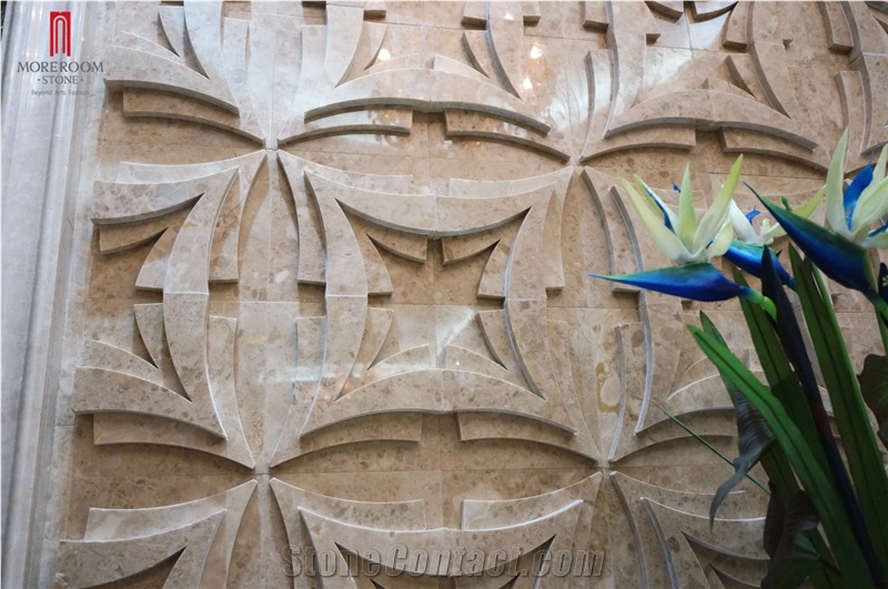 Cnc 3d Marble Wall Panel for Villa Design