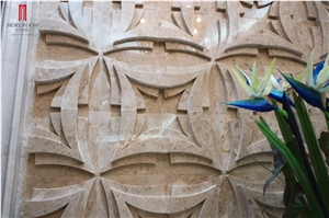 Cnc 3d Marble Wall Panel for Villa Design