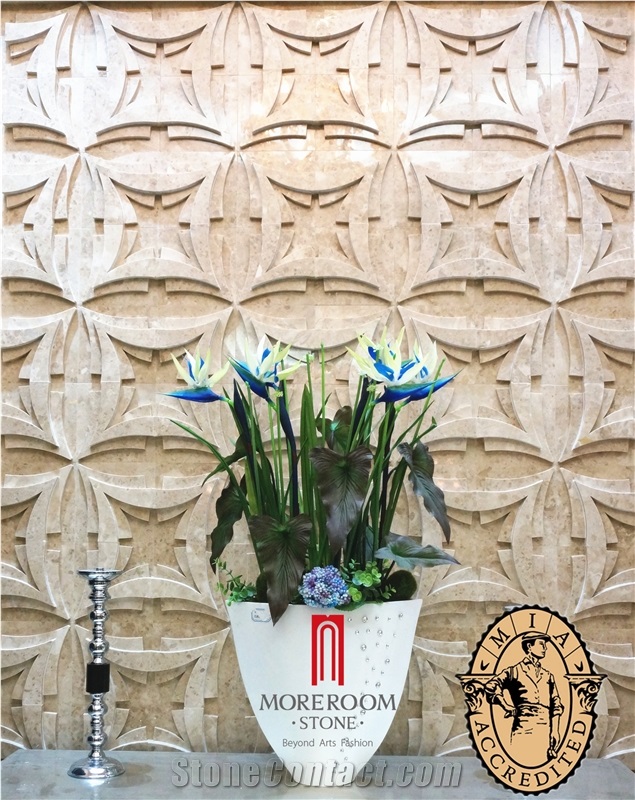 Cnc 3d Marble Wall Panel for Villa Design