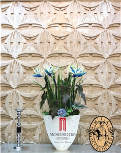 Cnc 3d Marble Wall Panel for Villa Design