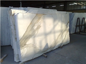 Italy Sovicille Calacatta Gold Marble Slab for Counter Top and Bathroom Flooring, Italy White Marble