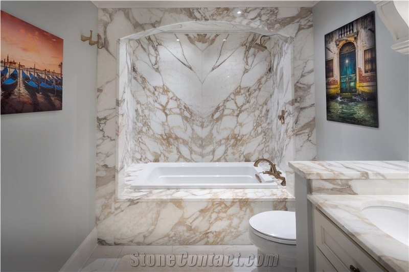 Italy Sovicille Calacatta Gold Marble Slab for Counter Top and Bathroom Flooring, Italy White Marble
