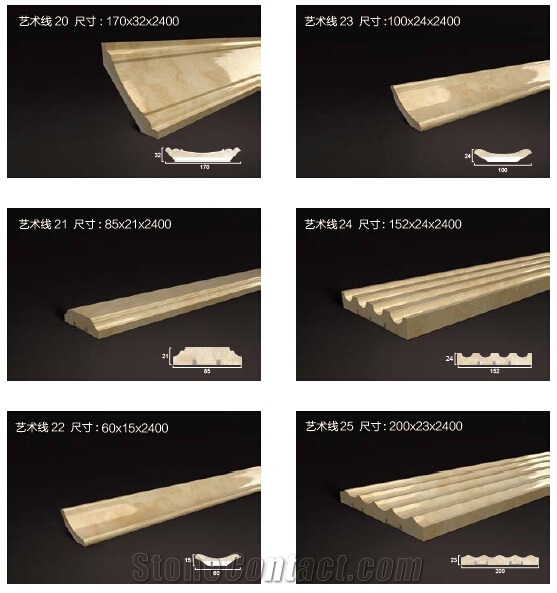 Turkey Beige Marble Molding, Beige Marble Border Decos/Skitings for Wall Design