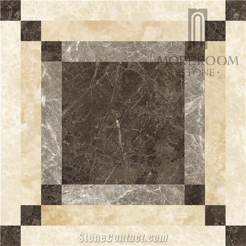 Turkey Cicily Grey Marble Cut to Size Thin Laminated Floor Medallion