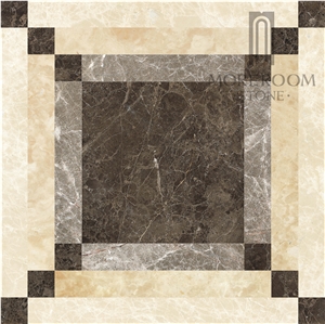 Turkey Cicily Grey Marble Cut to Size Thin Laminated Floor Medallion