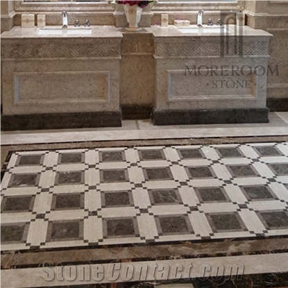 Turkey Cicily Grey Marble Cut to Size Thin Laminated Floor Medallion