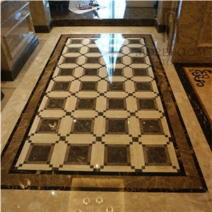 Turkey Cicily Grey Marble Cut to Size Thin Laminated Floor Medallion