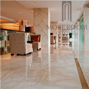 Turkey Sofitel Gold Marble Beige Color Flooring for Hall