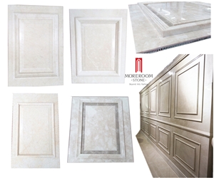 Villa Background Wall Design 3d Cnc Beige Marble Decor