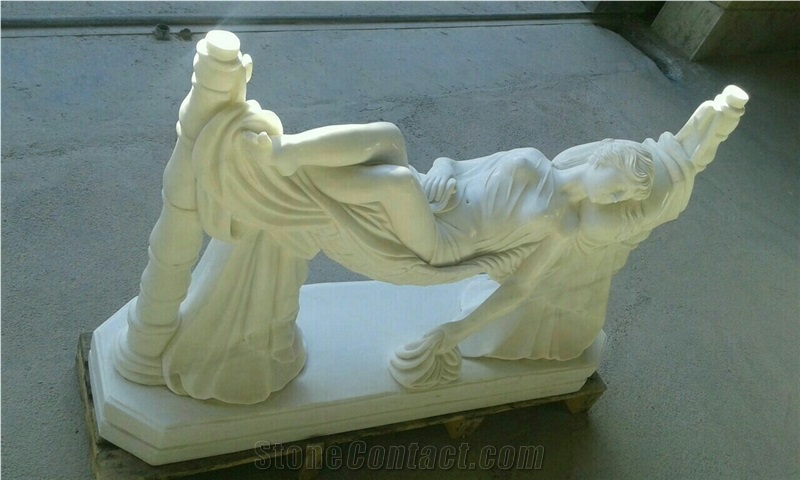 White Iran Onyx Sculpture, Persian White Snow Onyx Sculpture & Statue