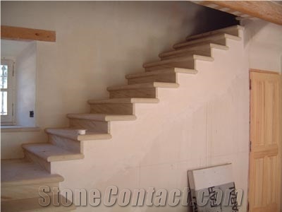 Pierre De Saint-Gens Staircase, Beige France Limestone Stairs & Steps