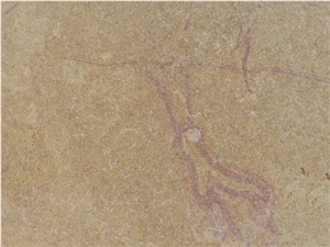 Brushed, Antique Finish Corton Rose Limestone Chiseled Edge Floor Tiles