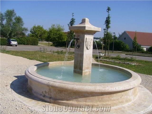 Pierre Champagny Fountain, Beige France Limestone Fountain