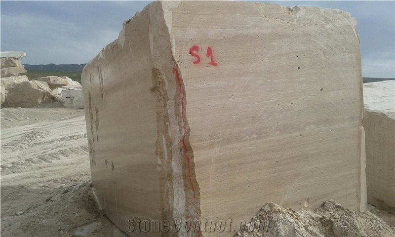 Beige & Brown Travertine Blocks Iran