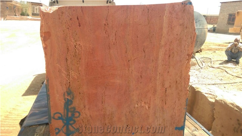 Iran Red Travertine Blocks