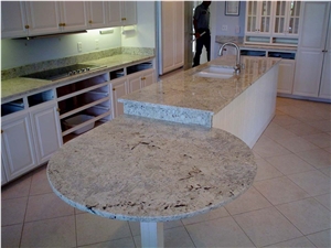 Delicatus White Granite Kitchen Island Top