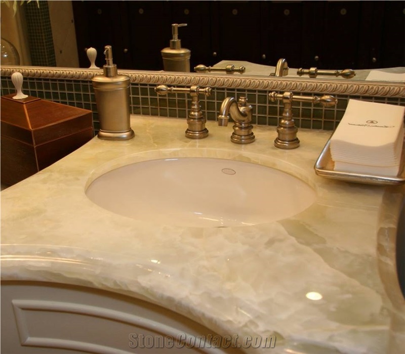 White Onyx Custom Vanity Tops
